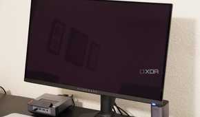The Alienware QD-OLED 27 with the display off.