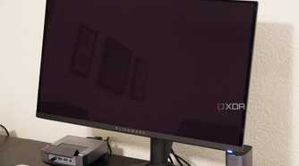 The Alienware QD-OLED 27 with the display off.