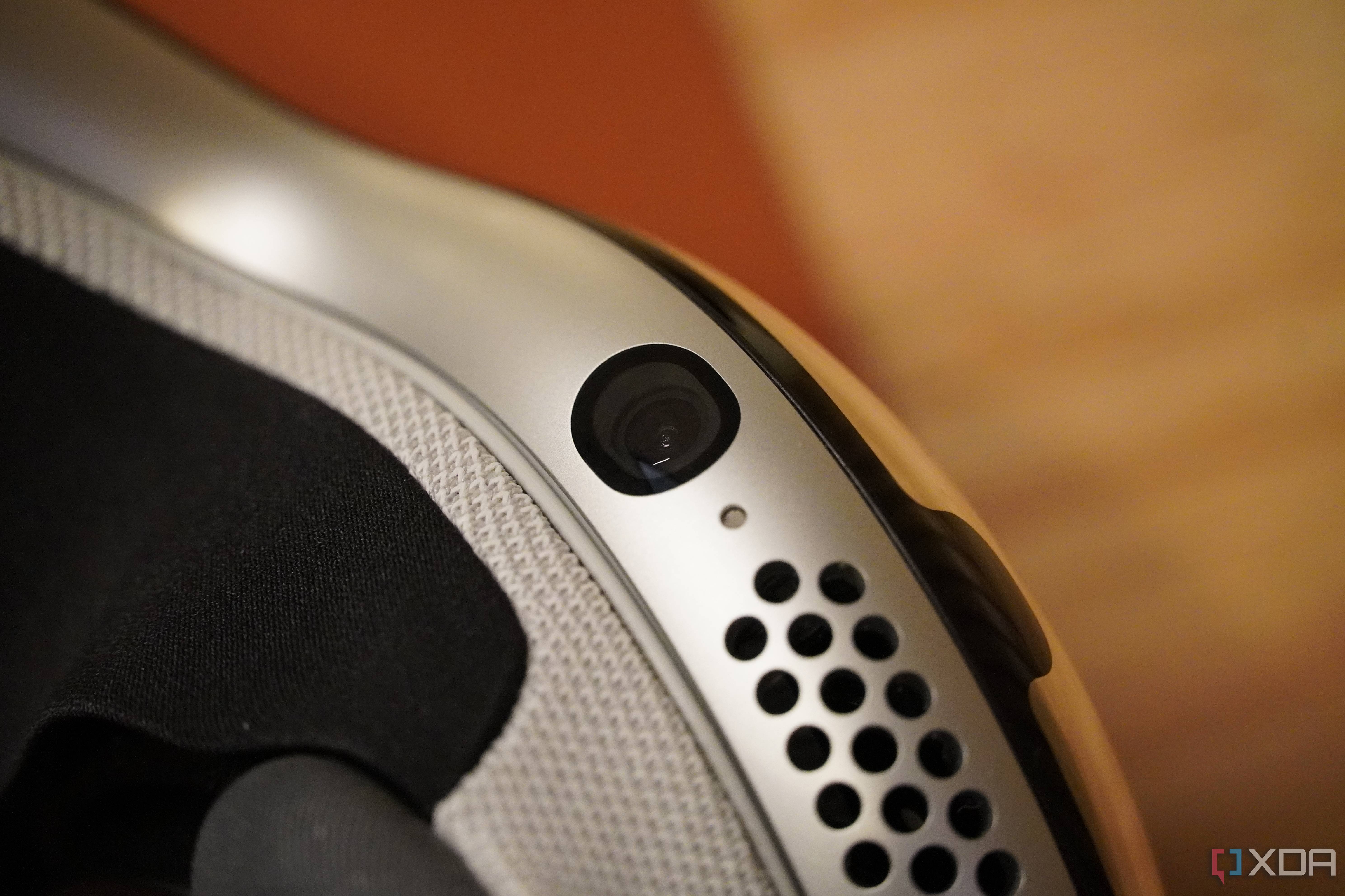 The sensor and vent on an Apple Vision Pro.