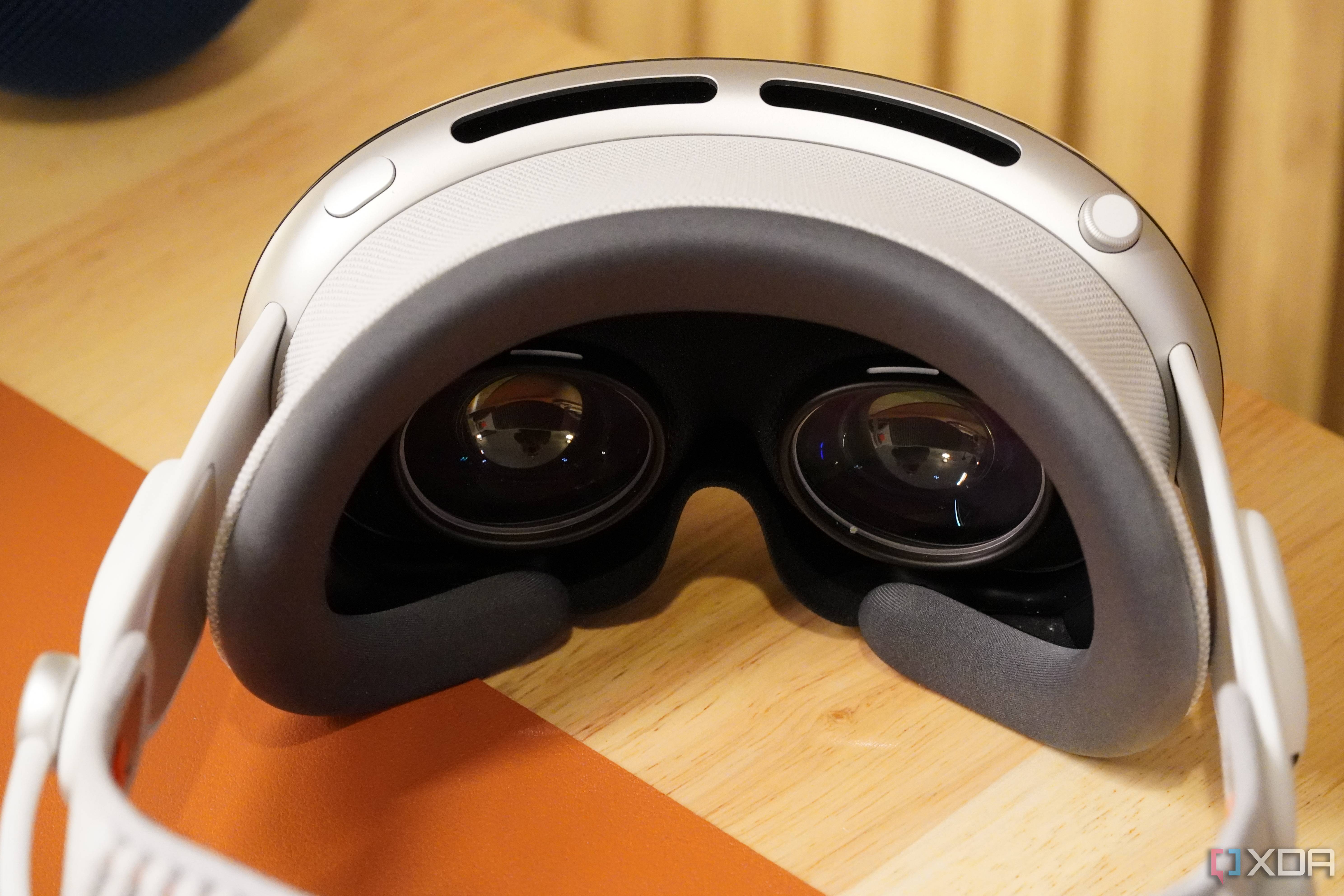 The interior of an Apple Vision Pro.