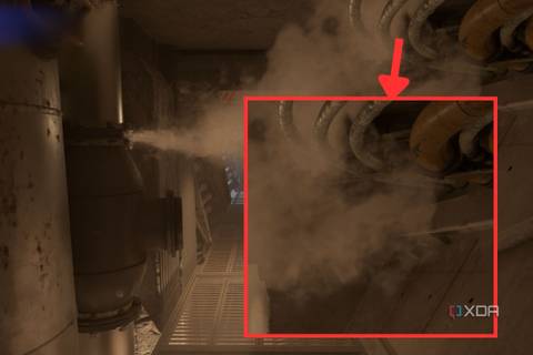 An image highlighting a portion of a screenshot from Avatar game running with FSR enabled.
