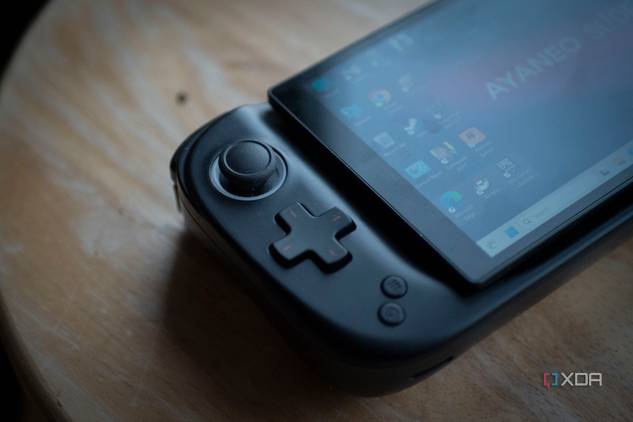 Left side of the Ayaneo Slide with joystick and D-Pad