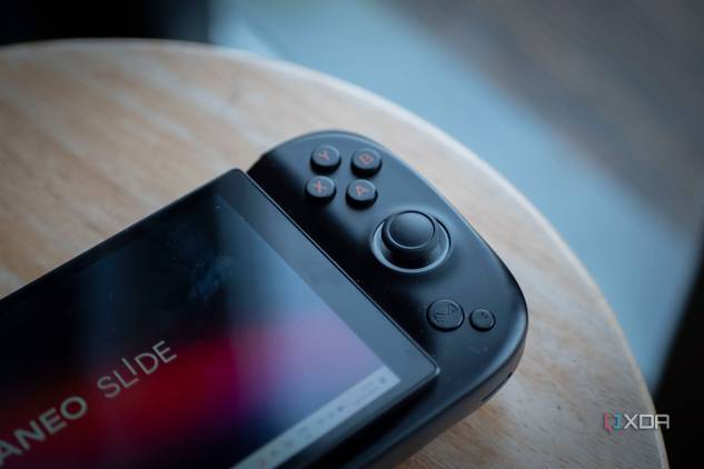 Right side of the Ayaneo Slide showing joystick, buttons, and ABXY