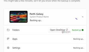 Windows Backup in progress