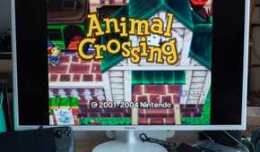 Running Animal Crossing GameCube on Batocera, showing it on a TV