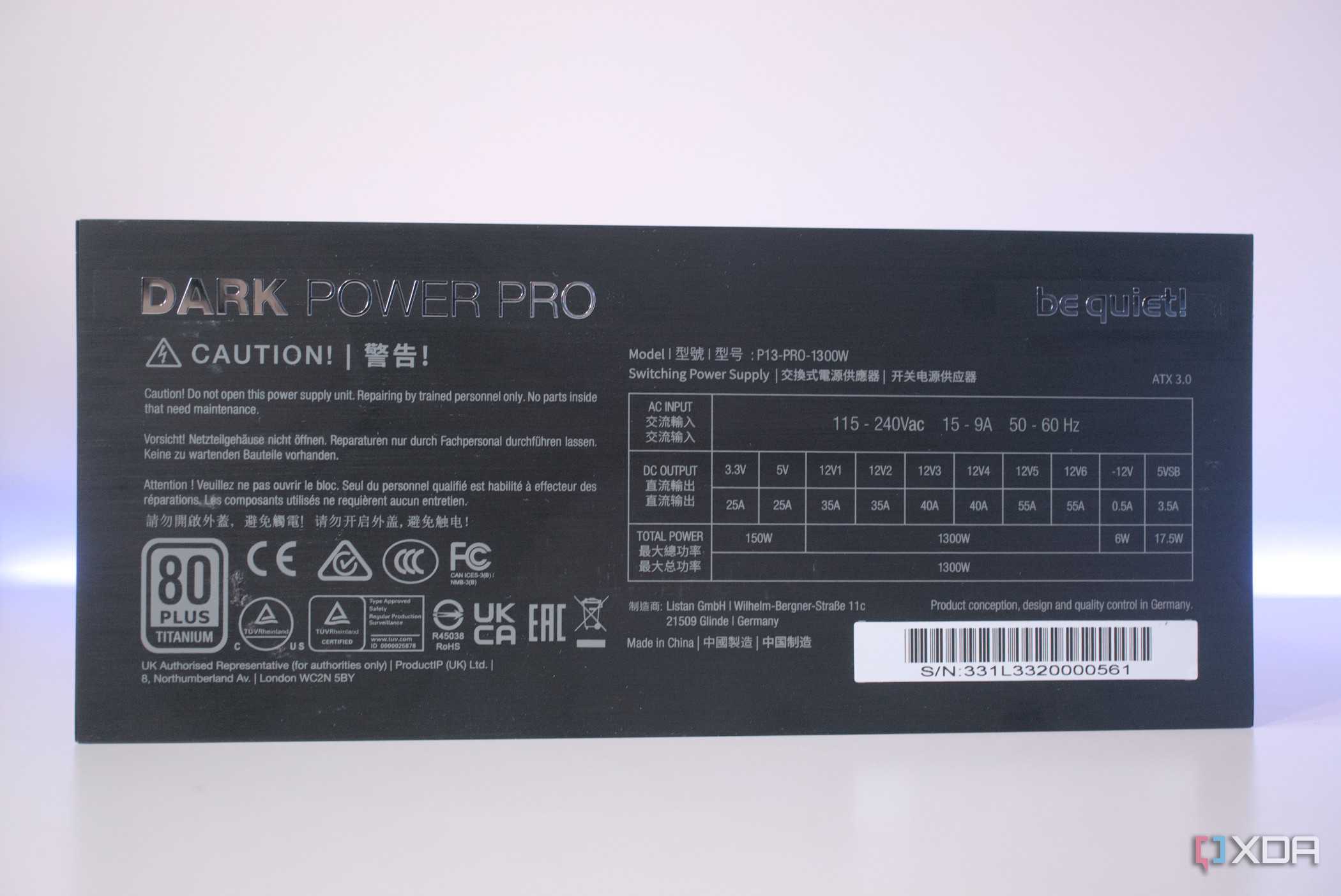 be quiet! Dark Power Pro 13 specs