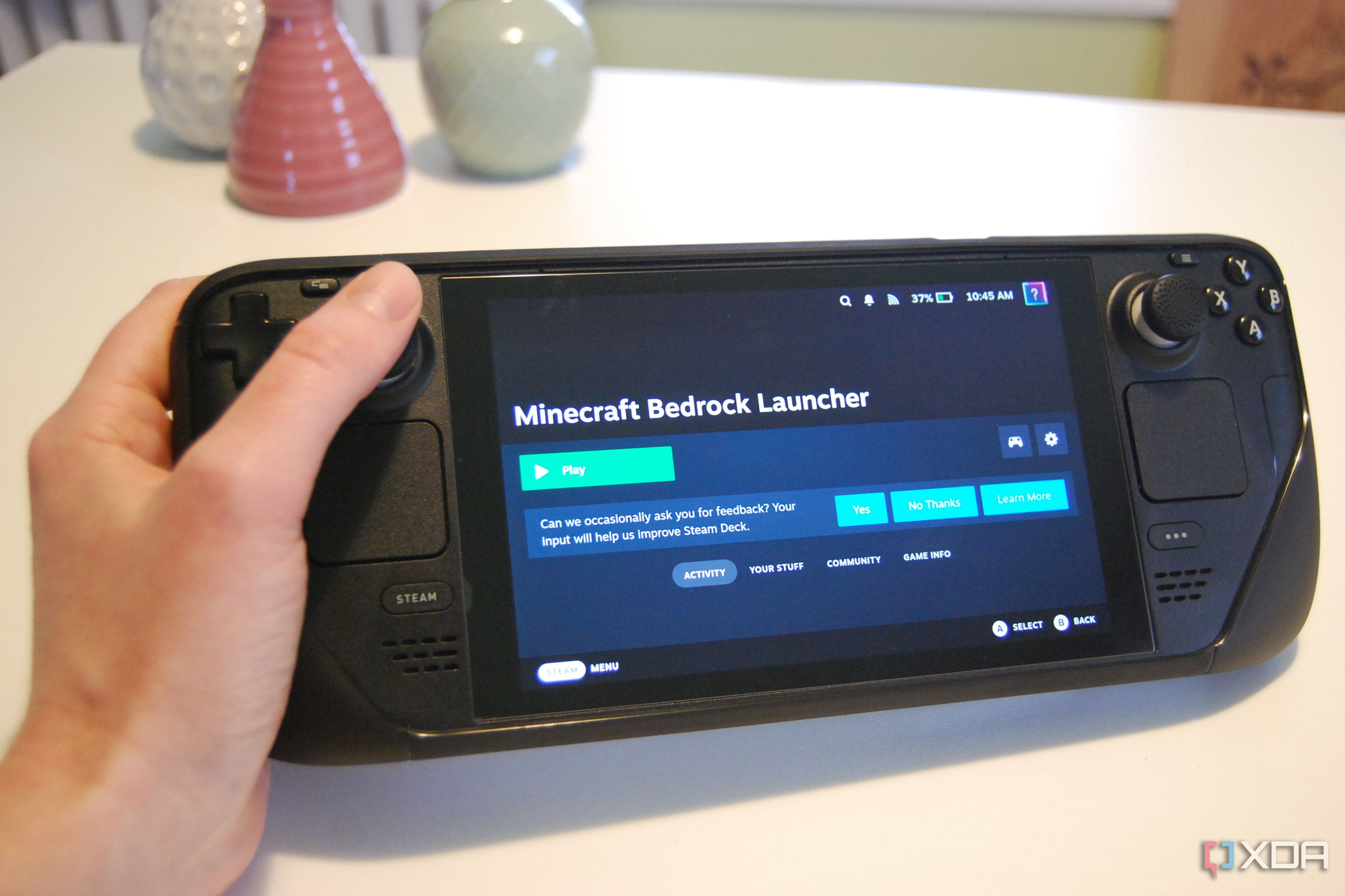 An image of the Steam Deck with Gaming mode enabled.