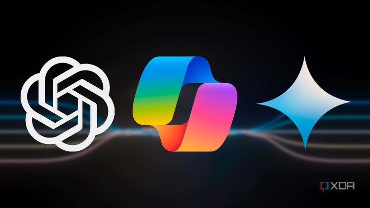 ChatGPT, Copilot, and Gemini logo on a background with a weave