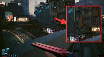 A screenshot showing the Cyberpunk 2077 image quality with DLSS frame generation enabled.