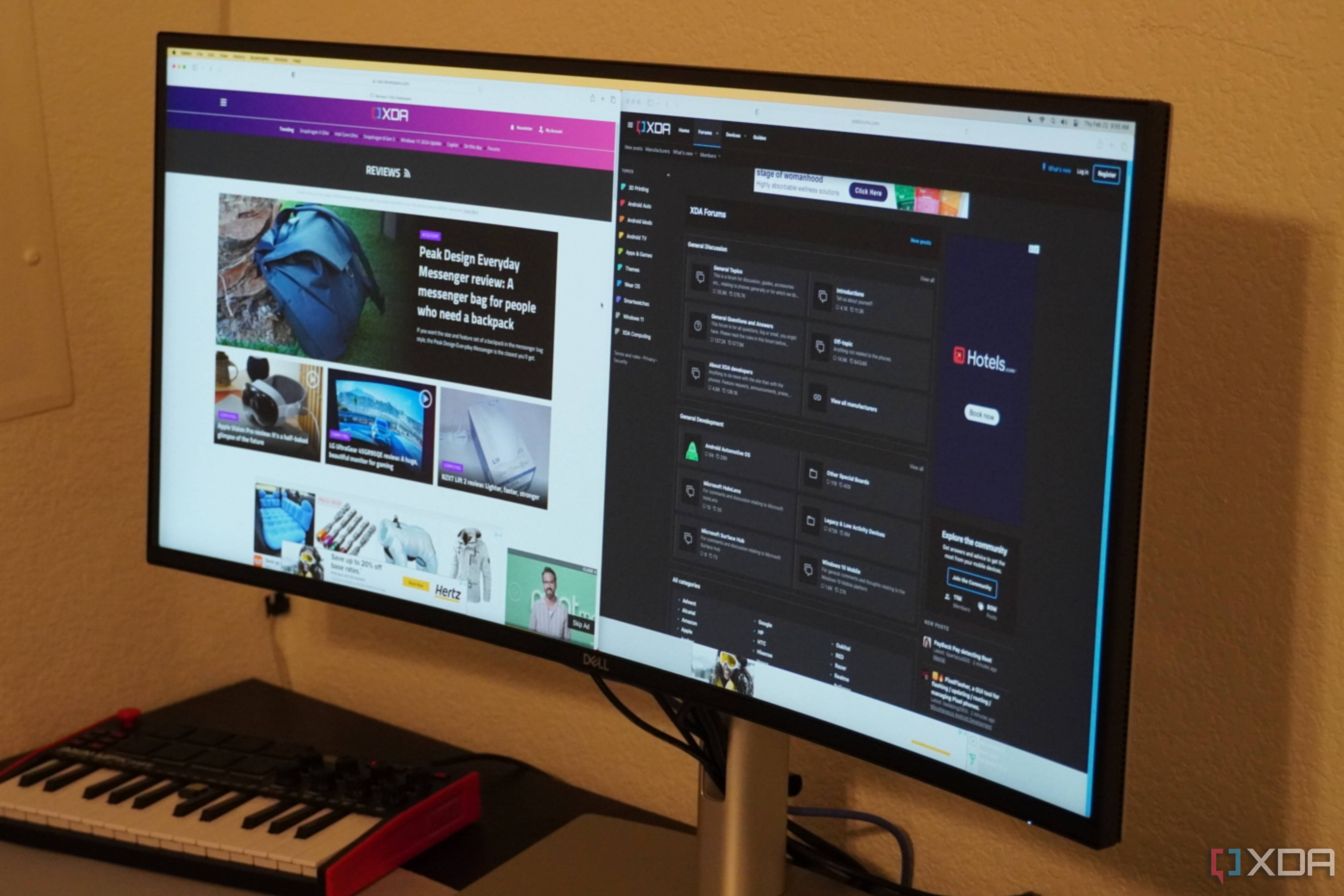 A sample productivity workflow on the Dell UltraSharp 34 monitor.