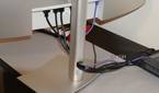 Cable management on the Dell UltraSharp 34 monitor.