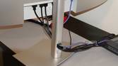 Cable management on the Dell UltraSharp 34 monitor.