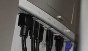 Cables coming out of the Dell UltraSharp 34 monitor.