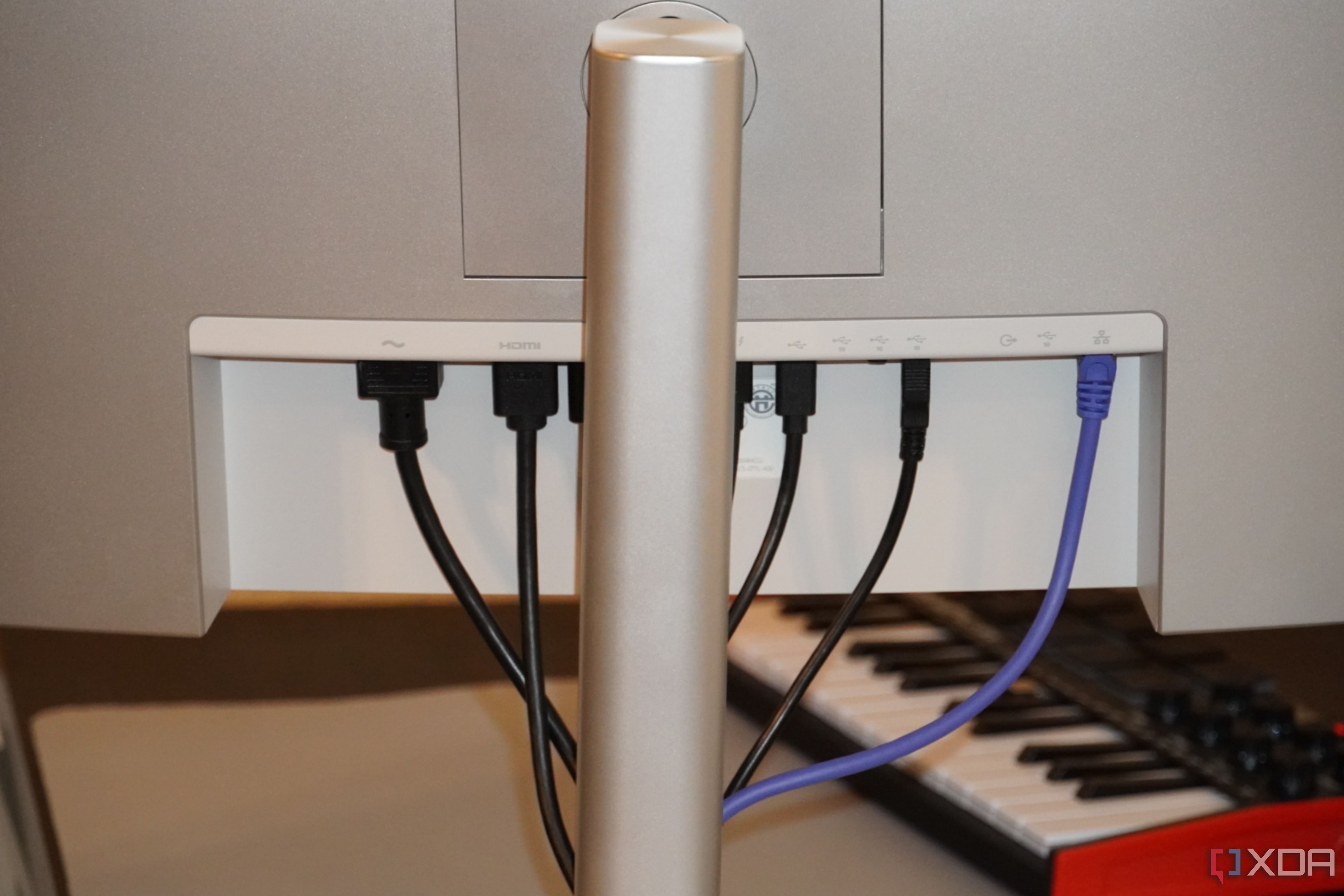 The back of a Dell UltraSharp 34 monitor. 