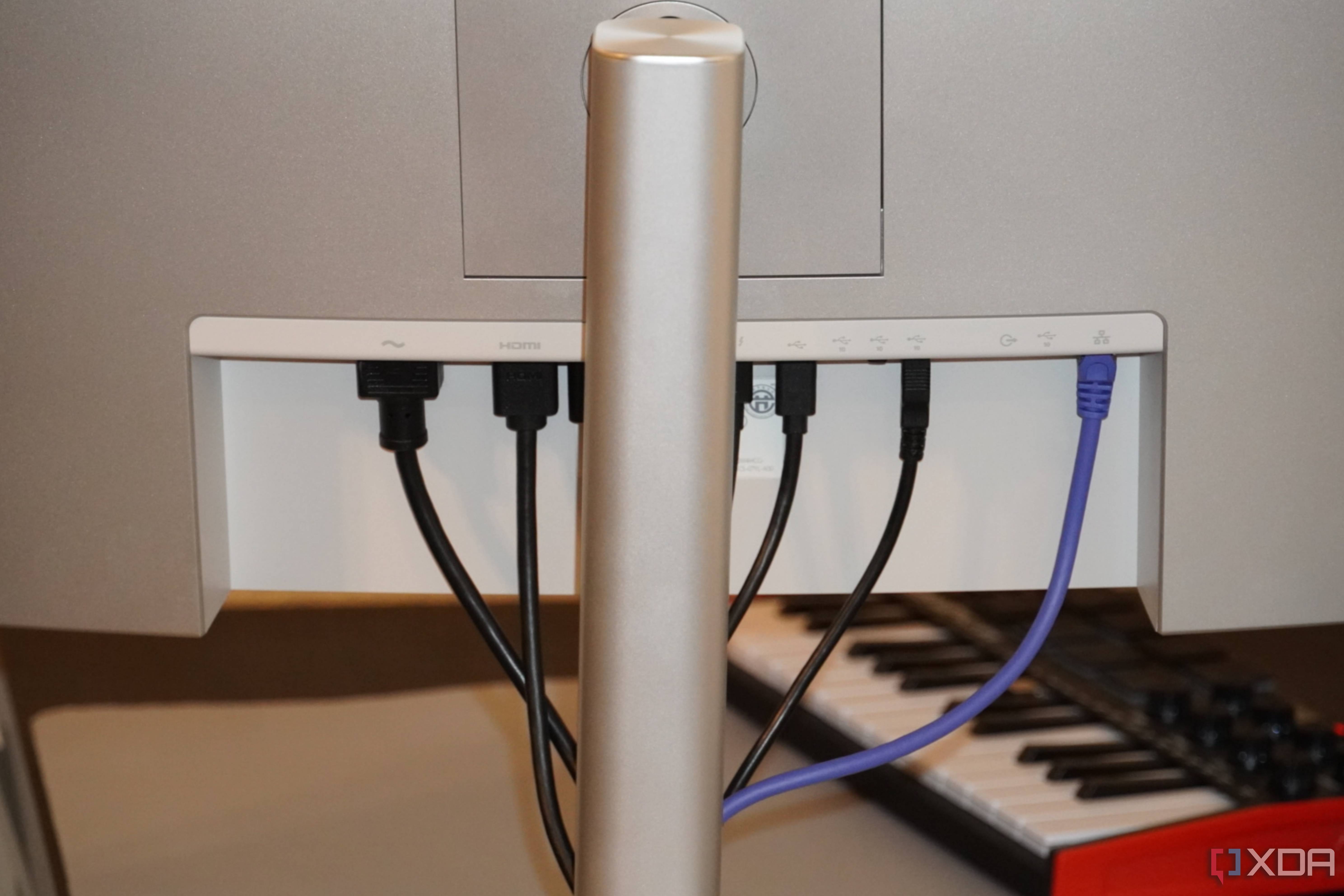 The back of a Dell UltraSharp 34 monitor.