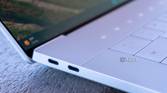 Close up of two Thunderbolt ports on Dell XPS 16