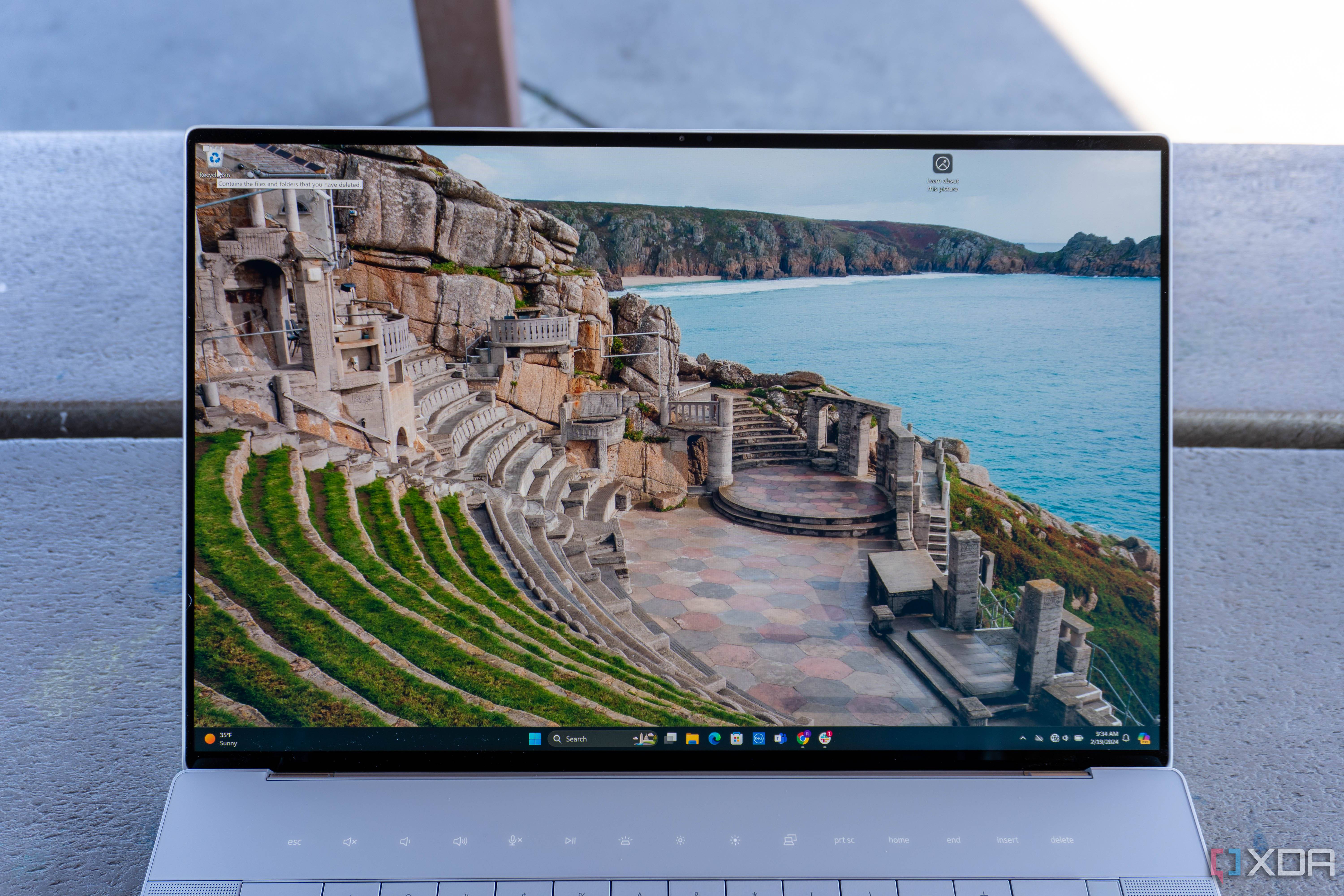 Close up of Dell XPS display