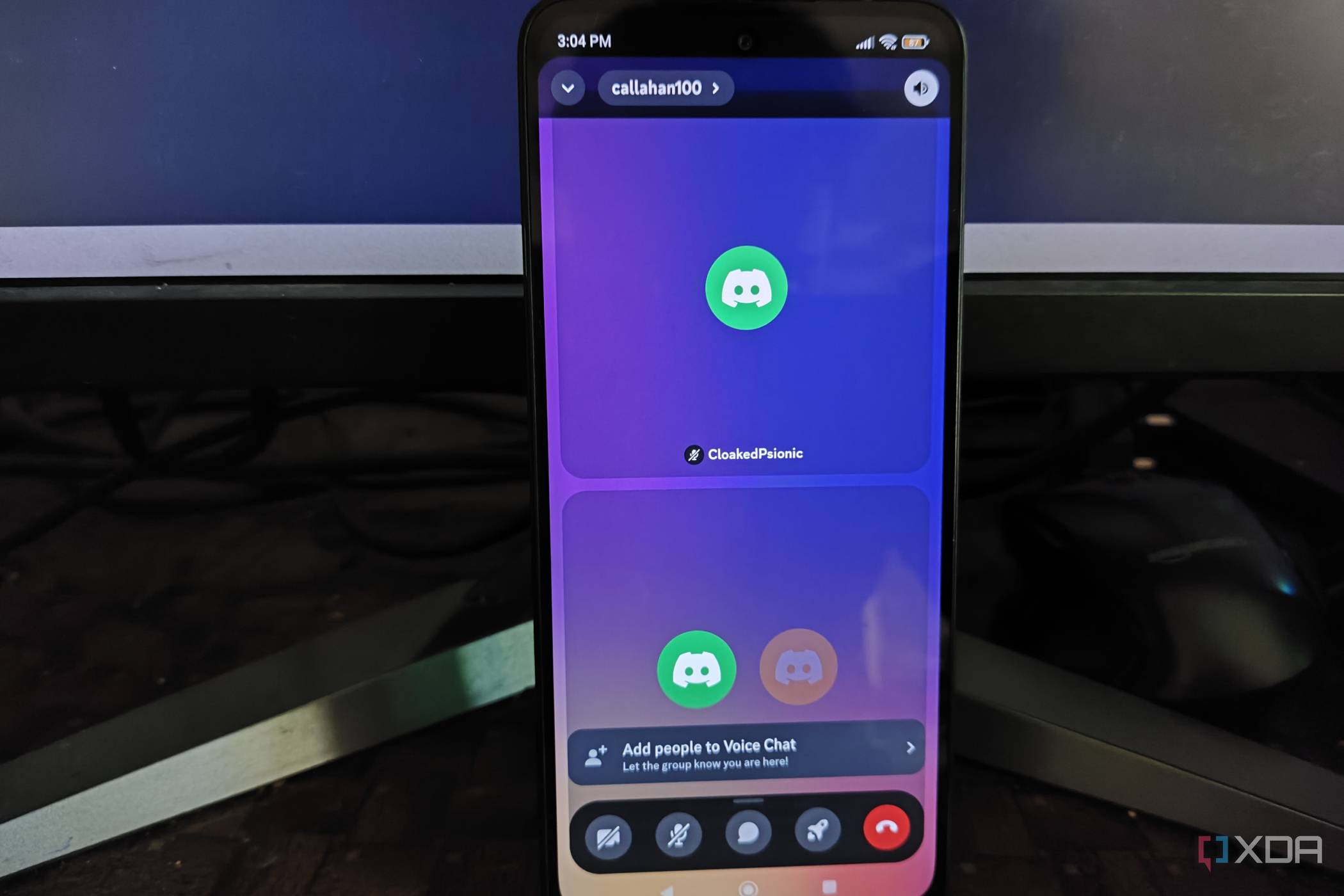 A Discord video call session running on a Poco M6 Pro