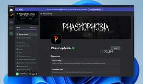 A screenshot of the Phasmophobia server running on Discord