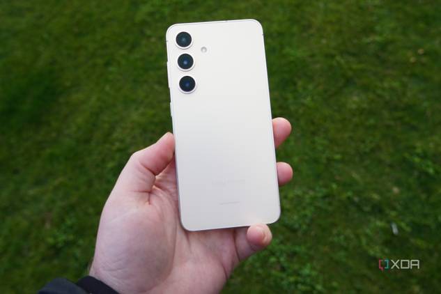 The Samsung Galaxy S24 in hand.