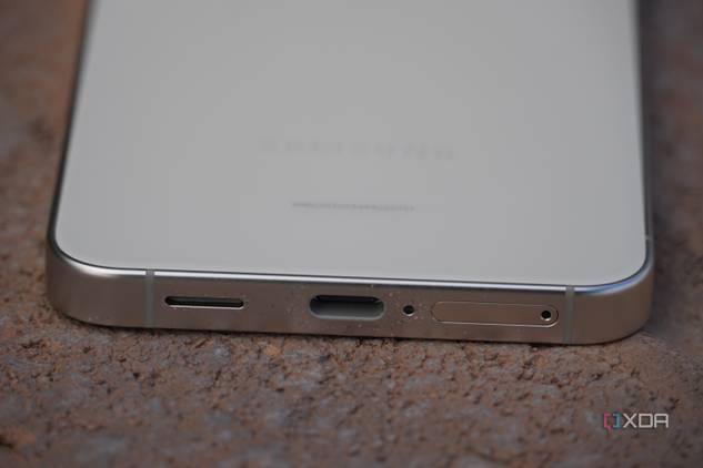 The USB-C port on a Samsung Galaxy S24.