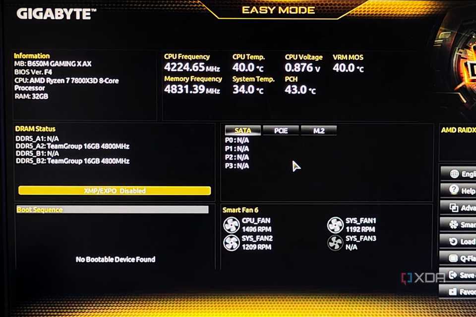 An image showing the Gigabyte BIOS screen.