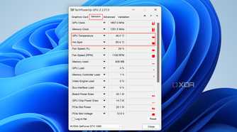 A screenshot of GPU-Z depicting the GPU sensors