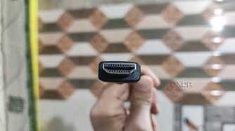 An image of an HDMI cable showcasing its 19-pin design