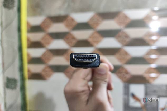 An image of an HDMI cable showcasing its 19-pin design