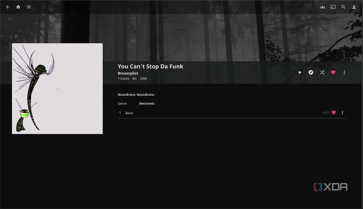 "You can't stop da funk" in Jellyfin music section