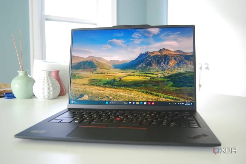 Lenovo ThinkPad X1 Carbon (Gen 12) sitting open
