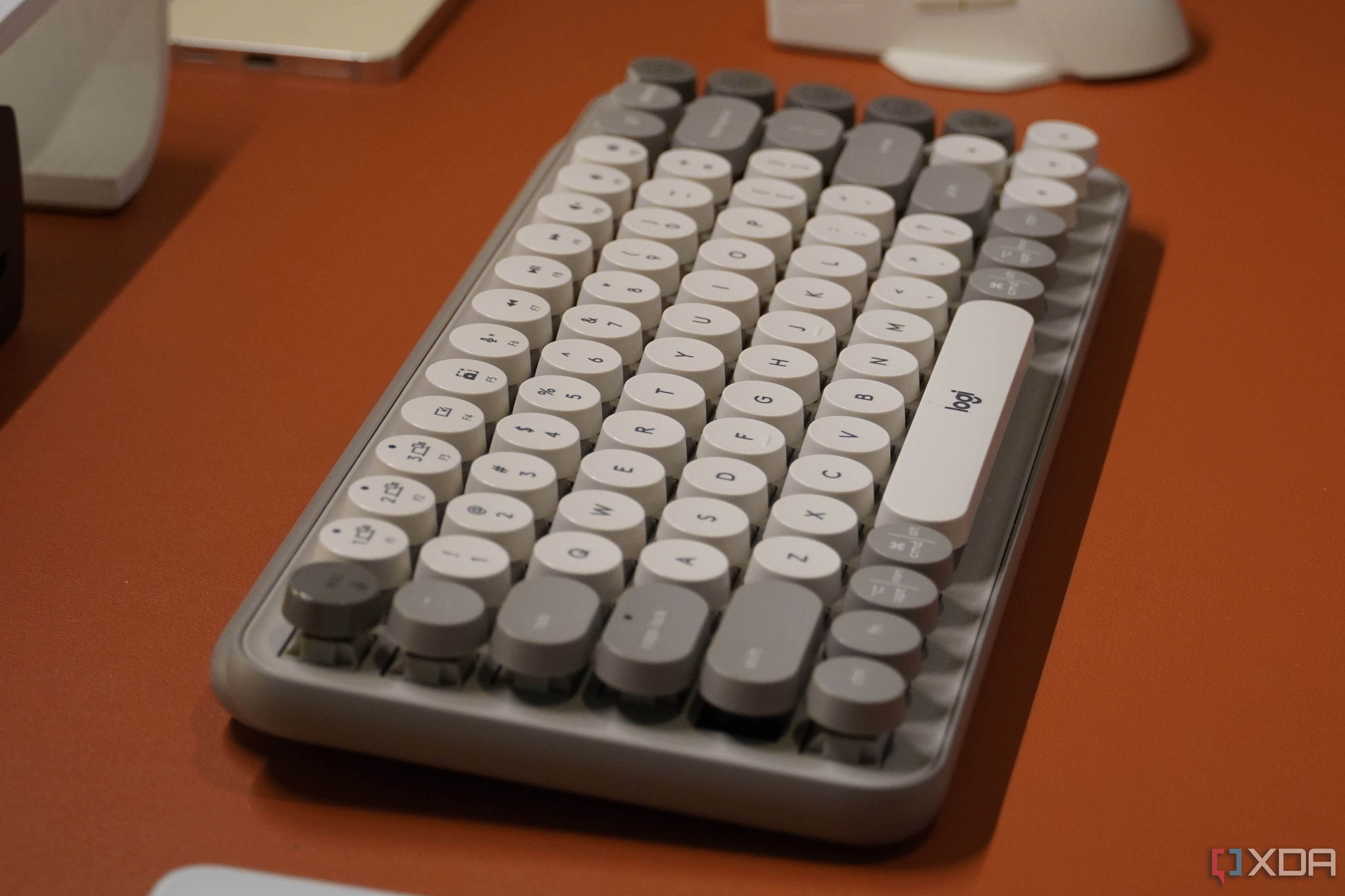 Logitech Pop Keys on a desk.