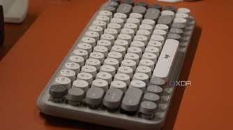 Logitech Pop Keys on a desk.