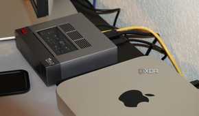 A Mac and a Mini PC connected to the Dell UltraSharp 34 monitor.