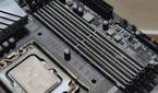 An image showing the memory slots on a motherboard.