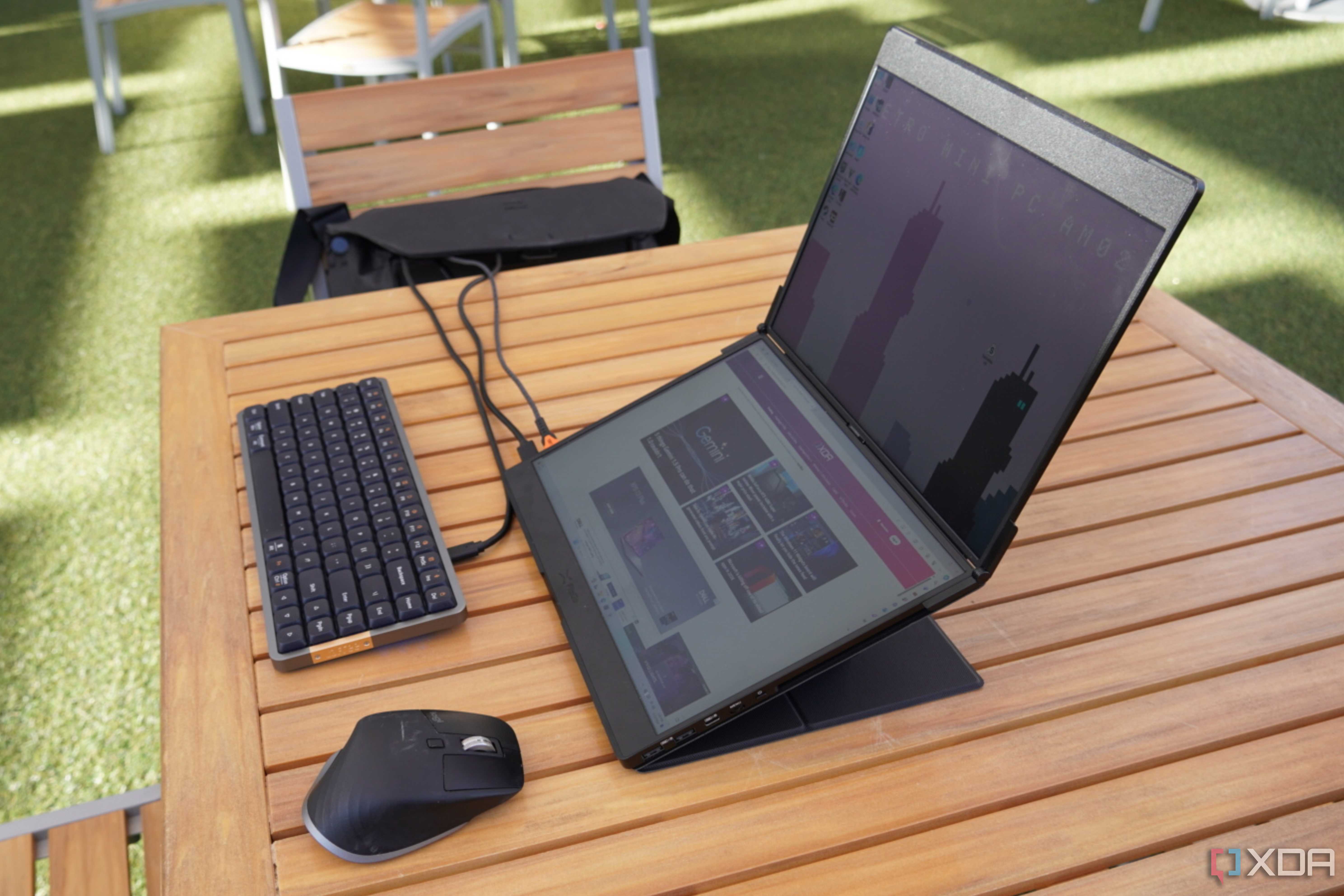 "Stealth mode" with a mini PC and portable monitor.