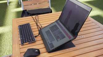 "Stealth mode" with a mini PC and portable monitor.