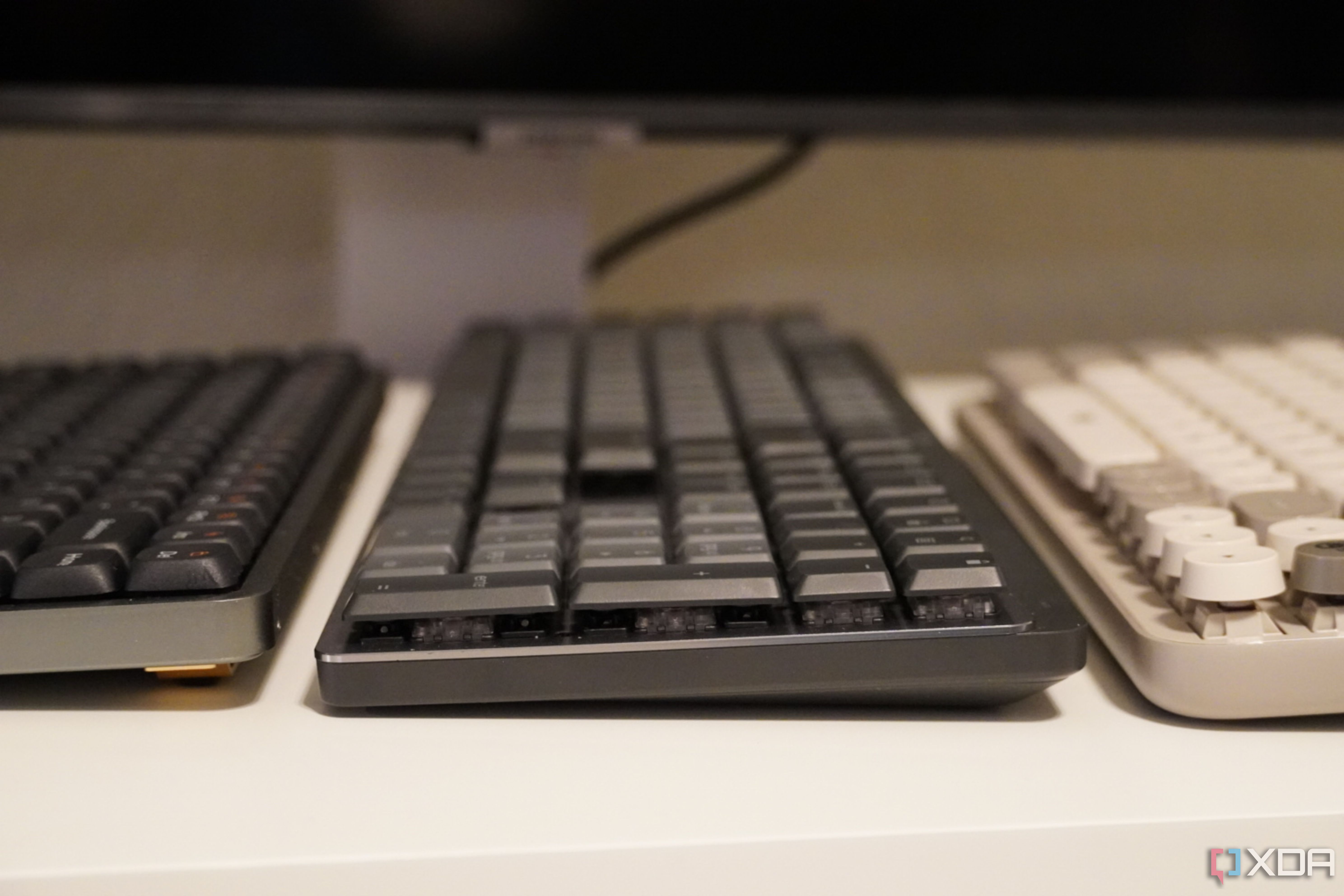 The low profile of the MX Mechanical keyboard.