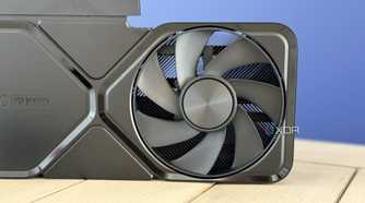 nvidia geforce rtx 4070 super founders edition graphics card with closeup of end fan