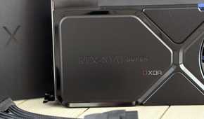 nvidia geforce rtx 4070 super founders edition logo panel with power adapter in front
