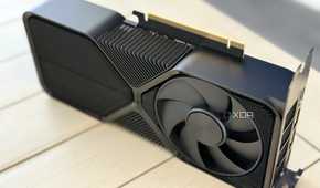 nvidia geforce rtx 4070 super founders edition stood up on table to show pcie tab