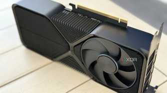 nvidia geforce rtx 4070 super founders edition stood up on table to show pcie tab