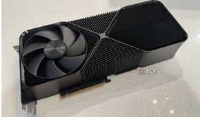 nvidia geforce rtx 4080 super fe graphics card seen from the bottom edge