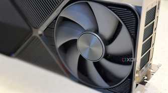 nvidia geforce rtx 4080 super fe io fan shown in closeup