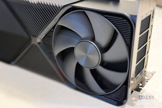 nvidia geforce rtx 4080 super fe io fan shown in closeup