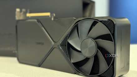 nvidia geforce rtx 4080 super fe stood in front of its packaging