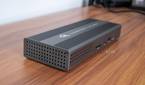Angled left-side view of the OWC Thunderbolt Go Dock