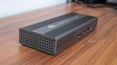 Angled left-side view of the OWC Thunderbolt Go Dock