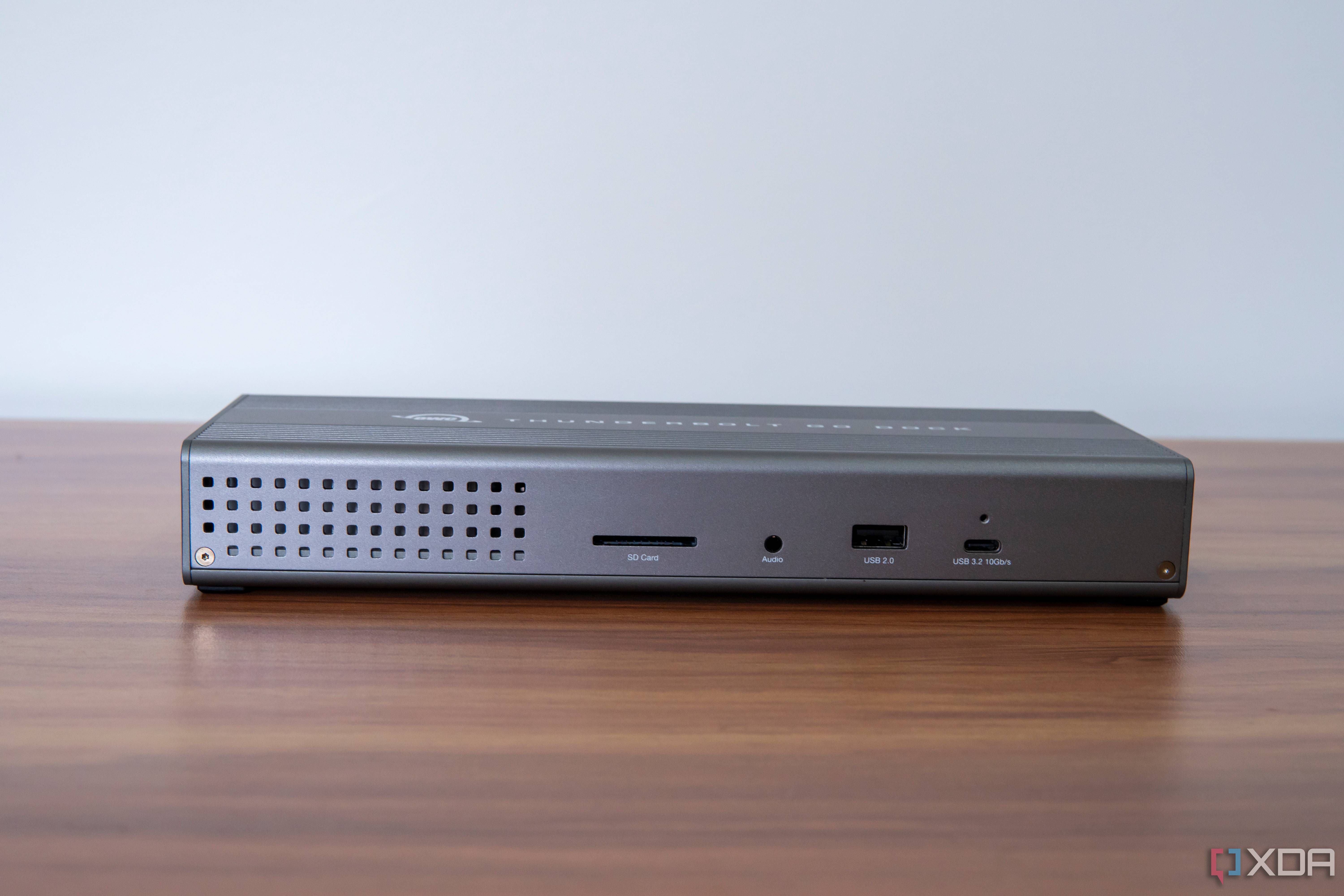 Front view of the OWC Thunderbolt Go Dock