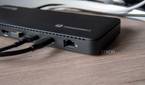 Close-up of the Ethernet port on the back of the Plugable TBT4-UD5 docking station